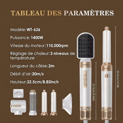 Sèche cheveux Moria Paris - 7 en 1